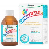 Suplemento Vitamínico Mineral Infantil Grow Cálcio Sabor Tutti-Frutti Suspensão Oral com 150ml + Seringa Dosadora
