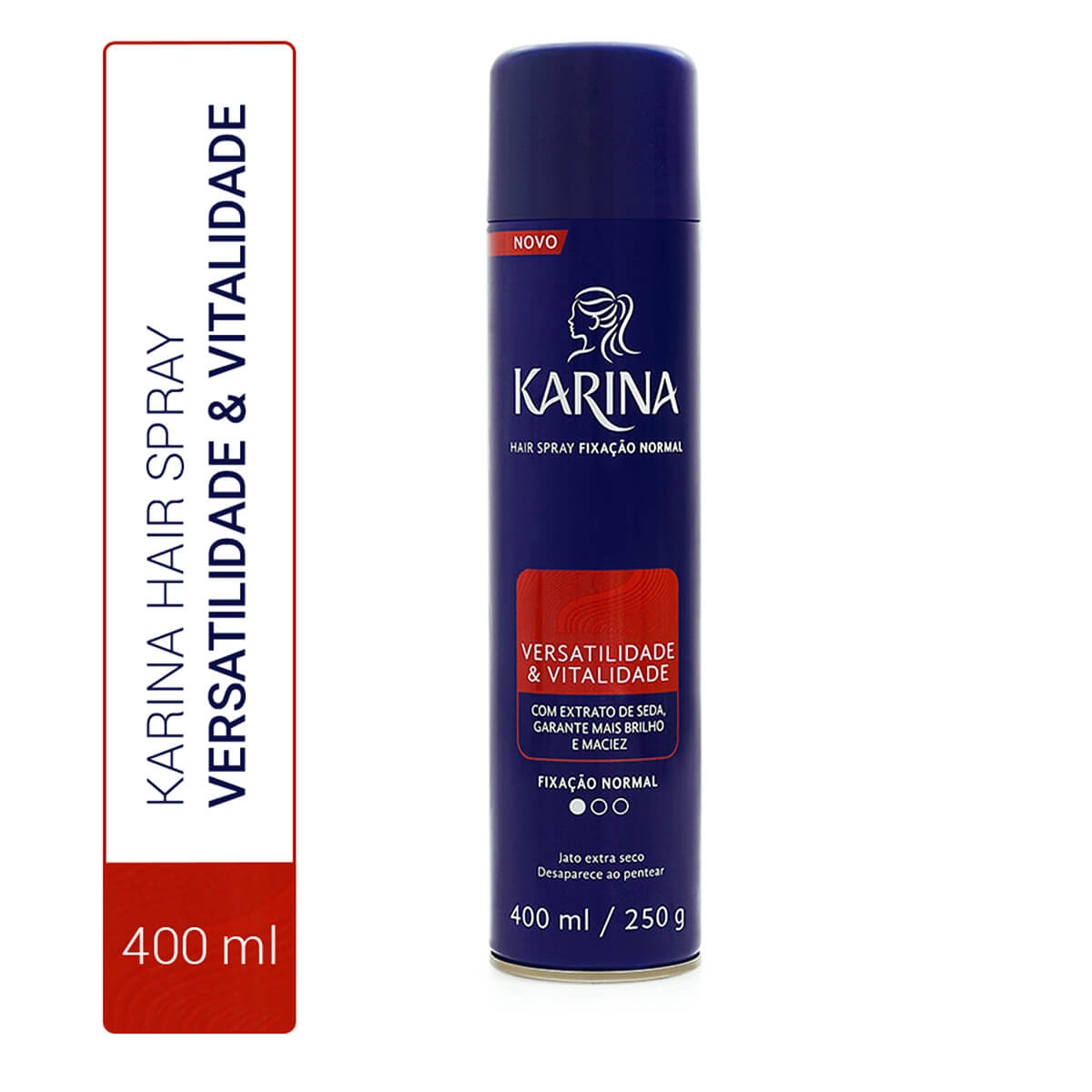 Hair Spray Karina Versatilidade & Vitalidade Fixação Normal com 400ml Menor preço em Hair Spray Karina Versatilidade & Vitalidade Fixação Normal com 400ml