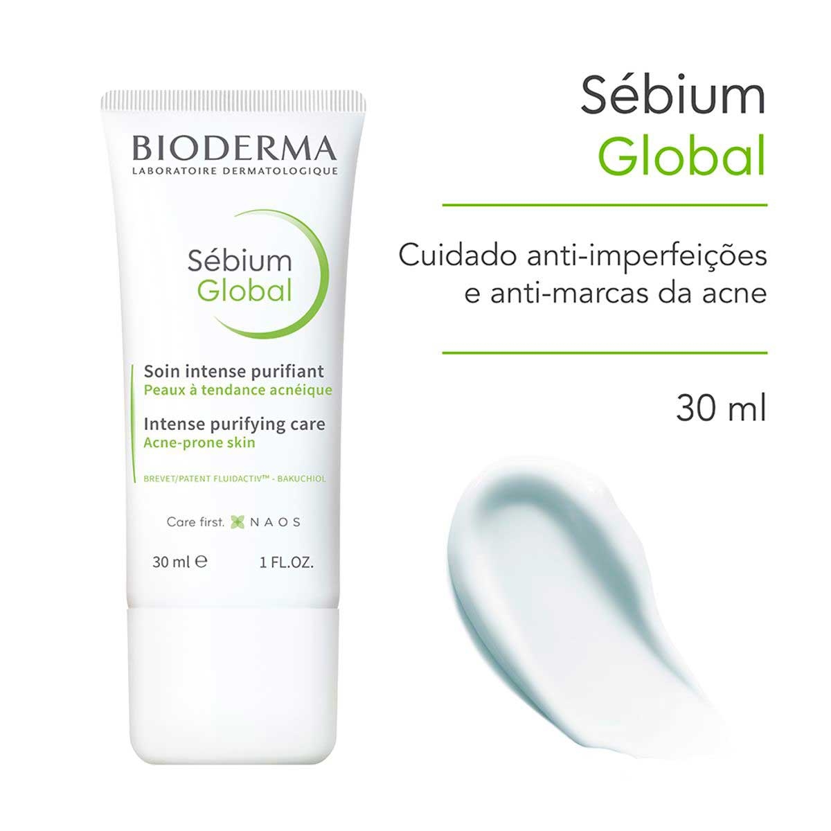 Hidratante Facial Sébium Global Bioderma Cuidado Anti-Marcas da Acne com 30ml