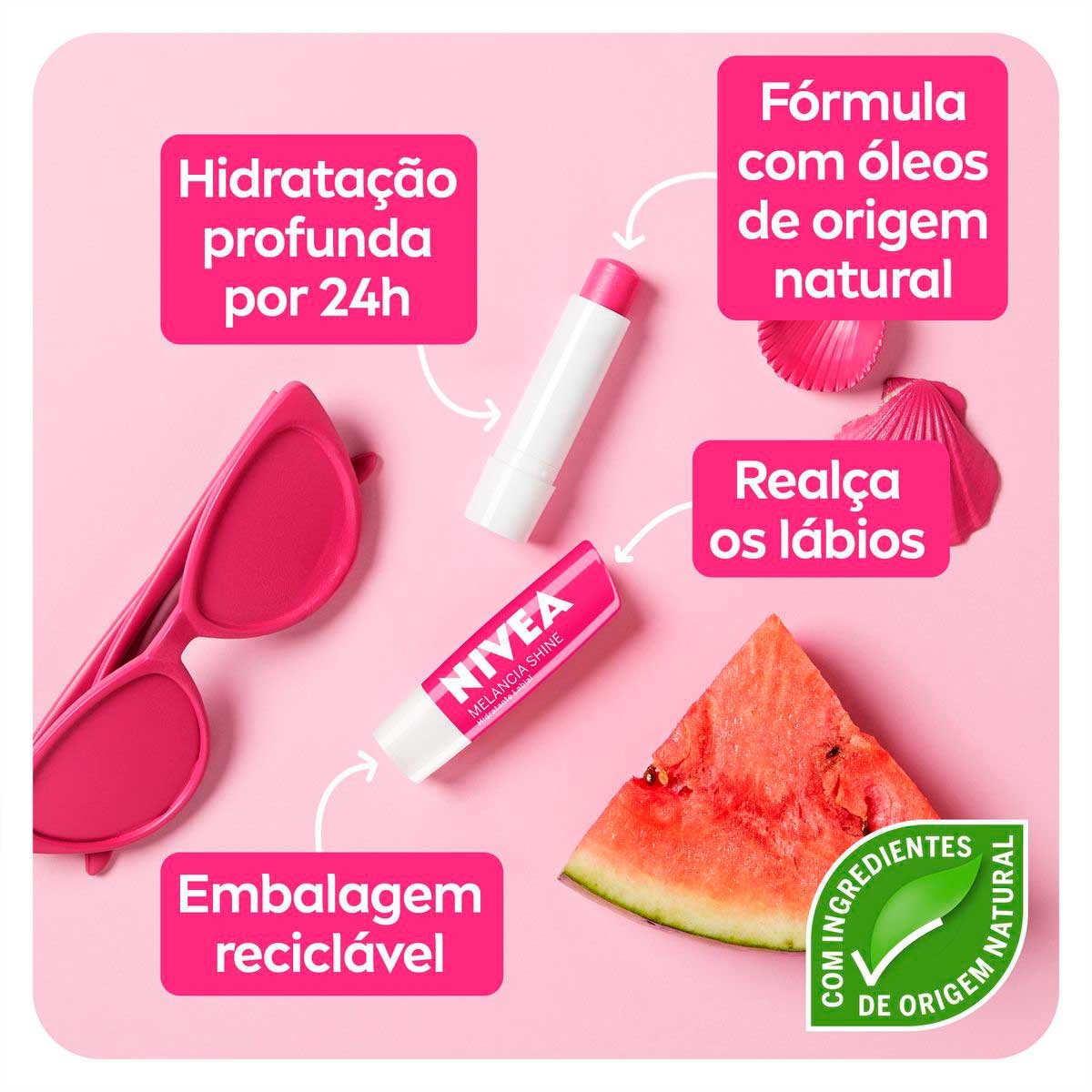HIDRATANTE LABIAL NIVEA MELANCIA SHINE 4,8G