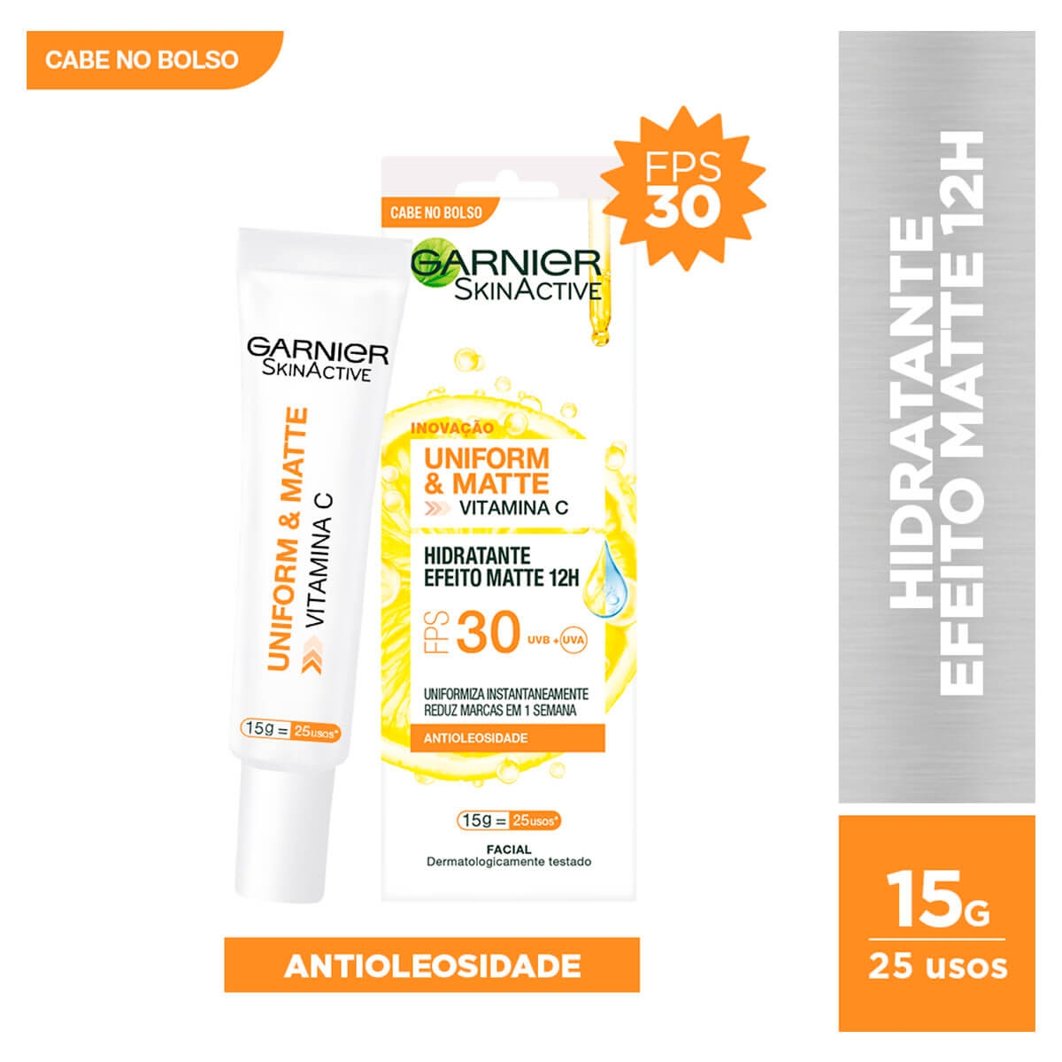 Hidratante Facial Garnier SkinActive Uniform&Matte Vitamina C FPS 30 com 15g Menor preço em Hidratante Facial Garnier SkinActive Uniform&Matte Vitamina C FPS 30 com 15g