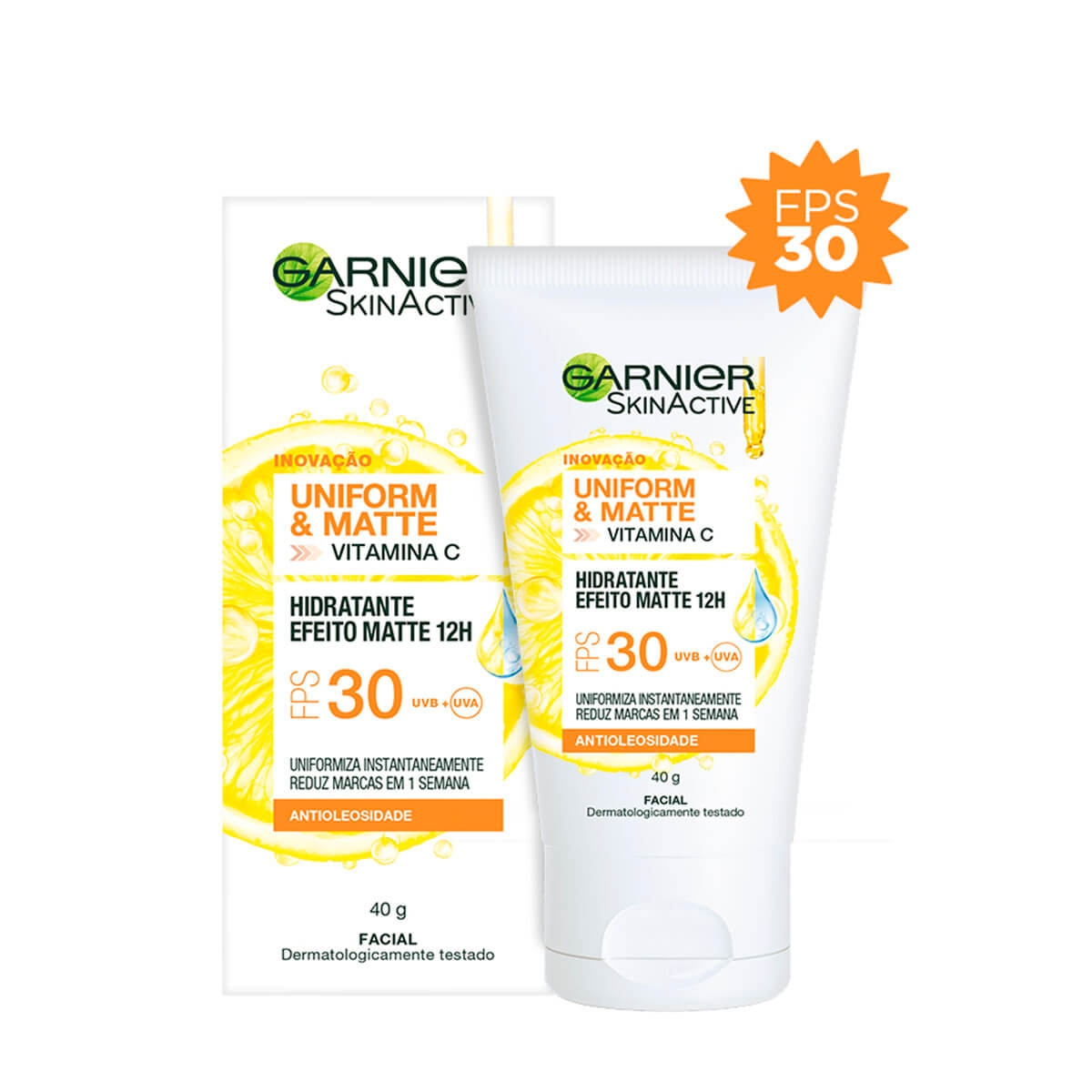 Hidratante Facial Garnier SkinActive Uniform & Matte Vitamina C FPS30 40g