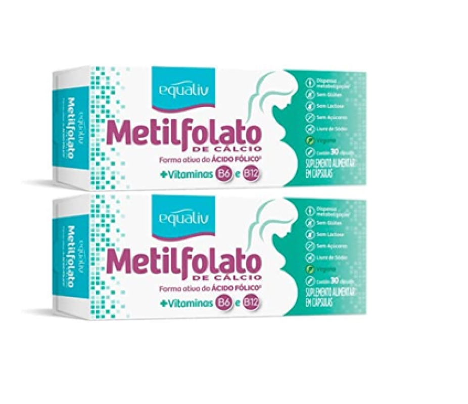 KIT 2 SUPLEMENTO ALIMENTAR METILFOLATO C/30CPS - EQUALIV Menor preço em KIT 2 SUPLEMENTO ALIMENTAR METILFOLATO C/30CPS - EQUALIV
