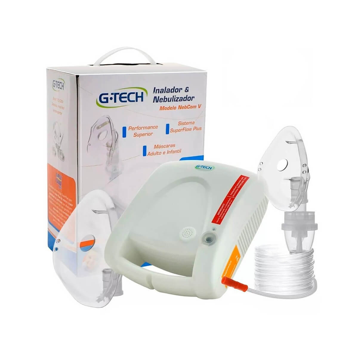 Inalador e Nebulizador G-Tech Nebcom V - 1 unidade Menor preço em Inalador e Nebulizador G-Tech Nebcom V - 1 unidade
