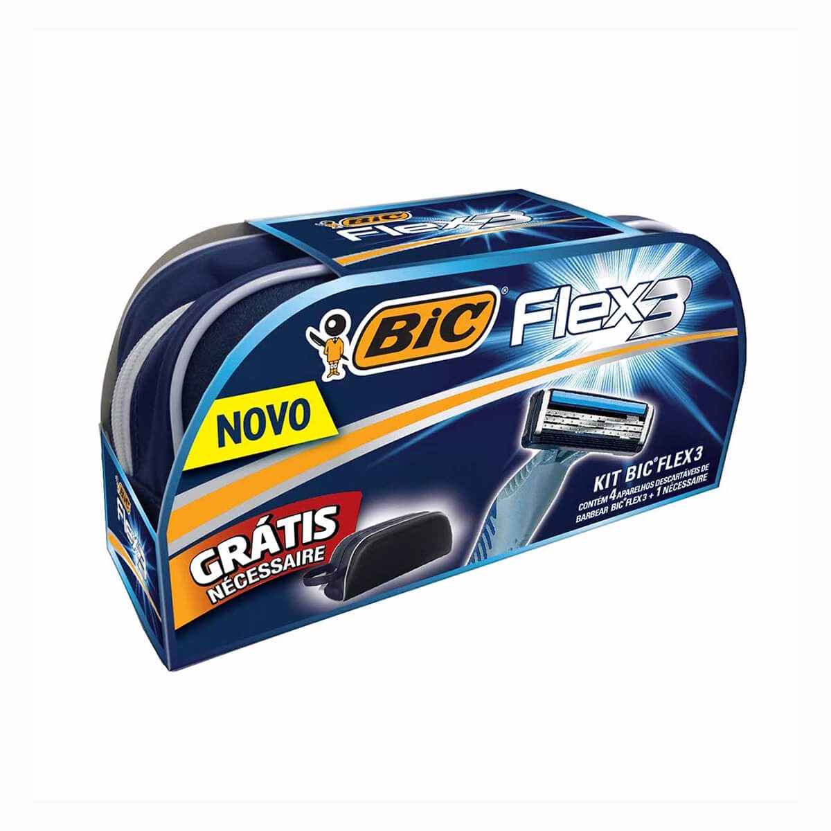 Kit Aparelho de Barbear Bic Flex 3 + Necessaire Menor preço em Kit Aparelho de Barbear Bic Flex 3 + Necessaire
