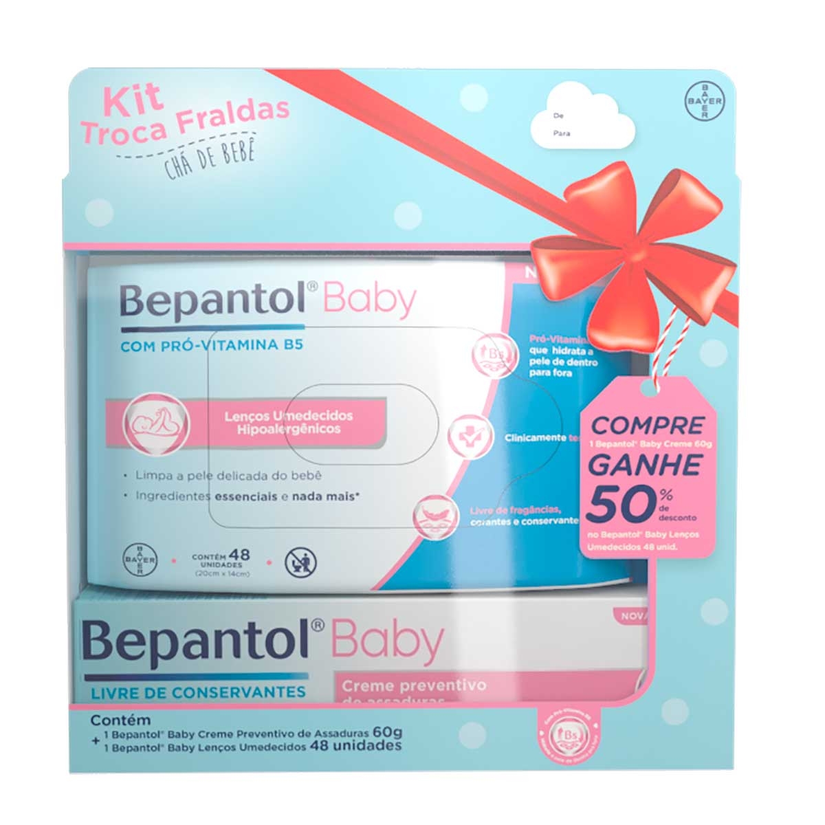 Kit Bepantol Baby Creme Contra Assadura com 60g + Lenço Umedecido com 48 Unidades Menor preço em Kit Bepantol Baby Creme Contra Assadura com 60g + Lenço Umedecido com 48 Unidades