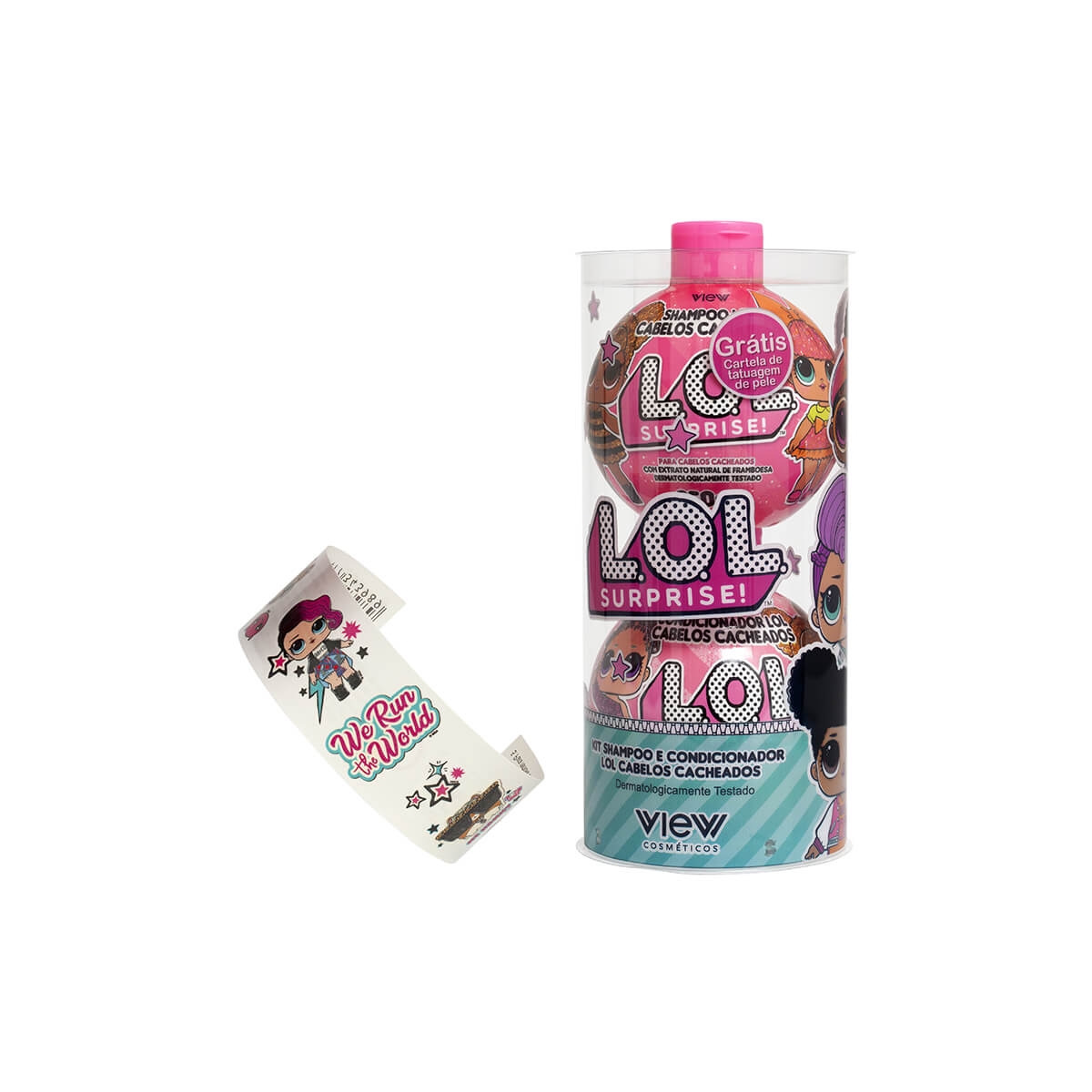 Kit Biotropic LOL Cabelos Cacheados Infantil com Shampoo 250ml + Condicionador 230ml + Cartela de Tatuagem