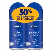 Kit Desodorante Antitranspirante Roll-On Nivea Protect & Care com 2 Unidades