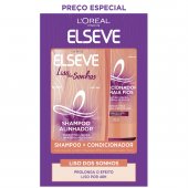 Kit Elseve Liso dos Sonhos Shampoo com 375ml + Condicionador com 170ml