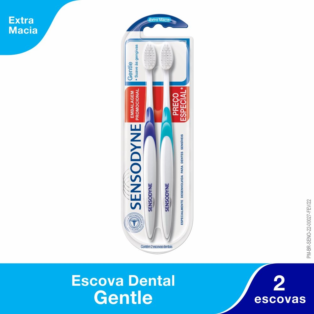 Kit Escova de Dente Sensodyne Gentle Suave às Gengivas com 2 unidades