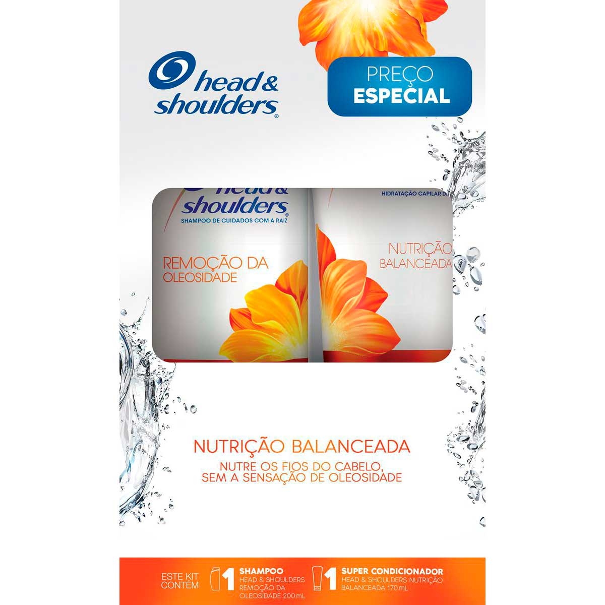 Kit Head&Shoulders Shampoo Remoção da Oleosidade 200ml + Super Condicionador Nutrição Balanceada 170ml Menor preço em Kit Head&Shoulders Shampoo Remoção da Oleosidade 200ml + Super Condicionador Nutrição Balanceada 170ml