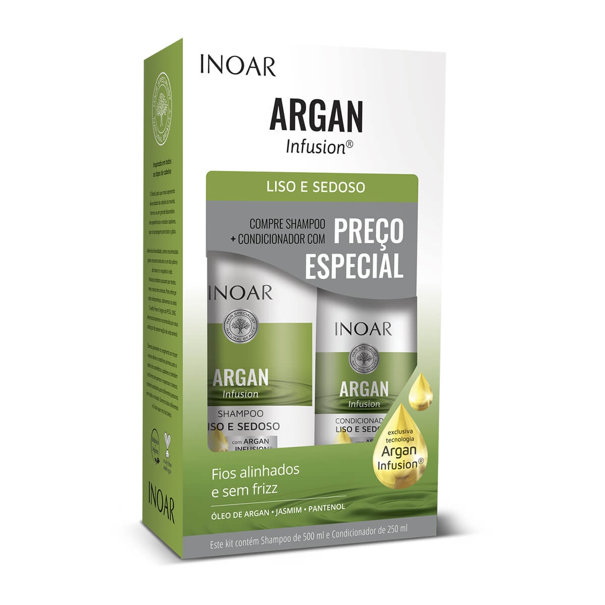 Kit Inoar Argan Infusion Liso e Sedoso Shampoo + Condicionador Menor preço em Kit Inoar Argan Infusion Liso e Sedoso Shampoo + Condicionador