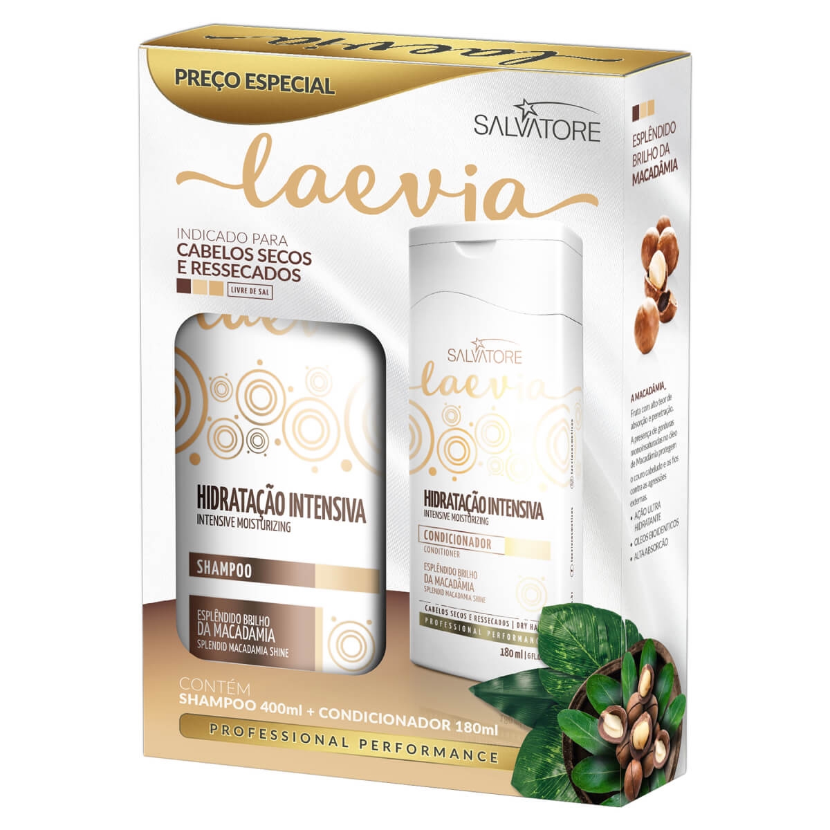 Kit Laevia Hidratação Intensiva Shampoo com 400ml + Condicionador com 180ml Menor preço em Kit Laevia Hidratação Intensiva Shampoo com 400ml + Condicionador com 180ml
