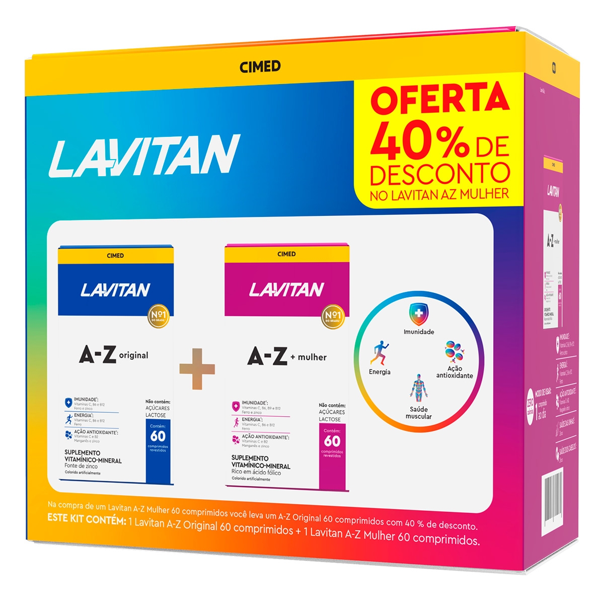 Kit Lavitan AZ Original 60 comprimidos + Lavitan AZ Mulher 60 comprimidos
