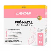 Kit Lavitan Pré-Natal Multi 30 comprimidos + Ômega 3 DHA 60 cápsulas