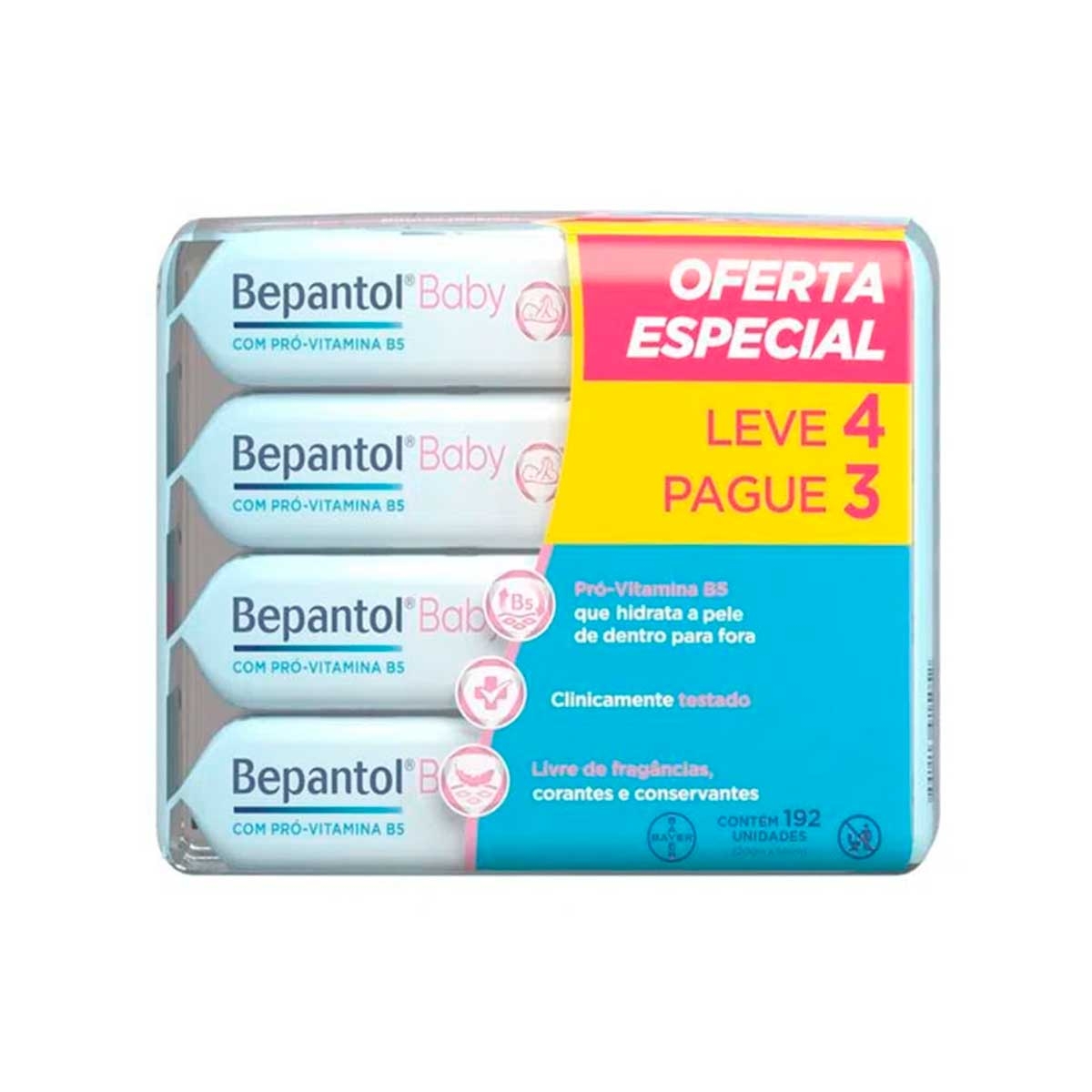 Kit Lenço Umedecido Bepantol Baby com 4 pacotes de 48 unidades cada Menor preço em Kit Lenço Umedecido Bepantol Baby com 4 pacotes de 48 unidades cada