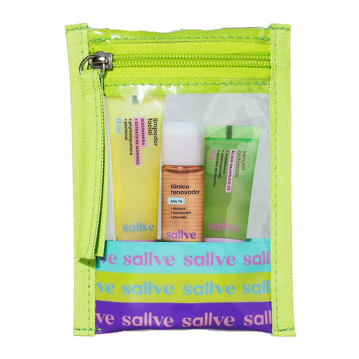 KIT ANTIACNE SALLVE MINIATURAS COM 3 UNIDADES