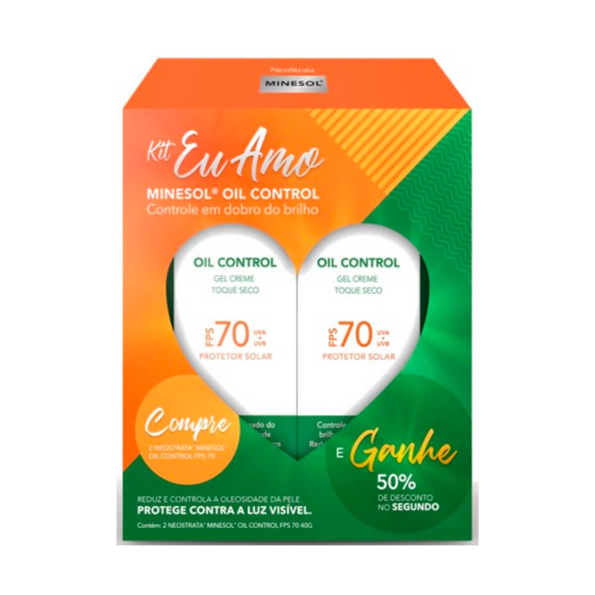 Kit Protetor Solar NeoStrata Minesol Oil Control FPS 70 - 2 Unidades de 40g