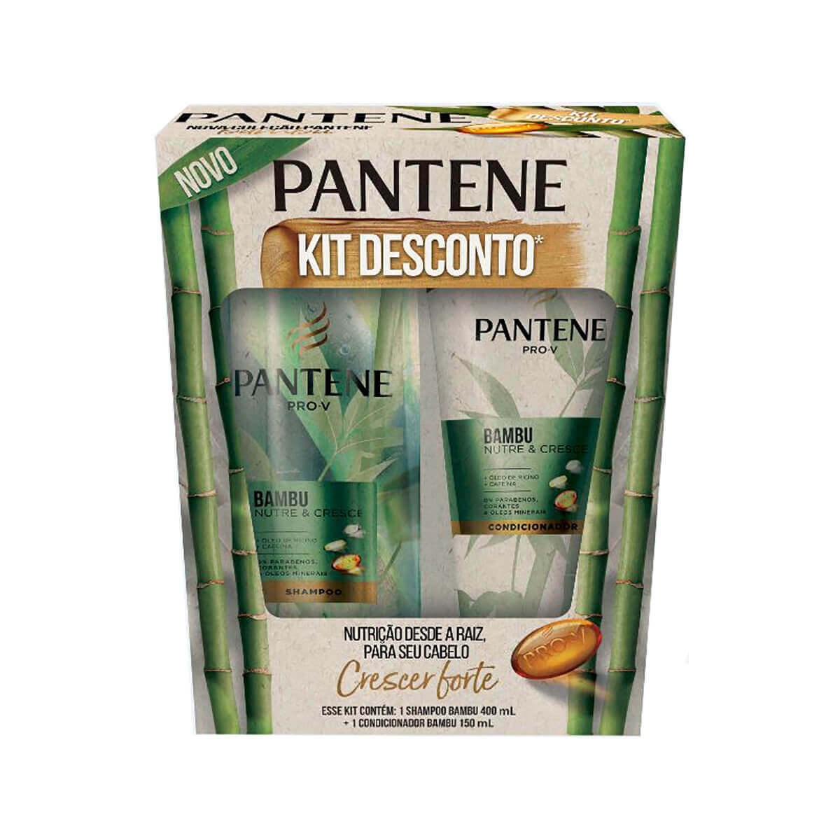Kit Pantene Bambu com 1 Shampoo de 400ml + 1 Condicionador de 150ml Menor preço em Kit Pantene Bambu com 1 Shampoo de 400ml + 1 Condicionador de 150ml