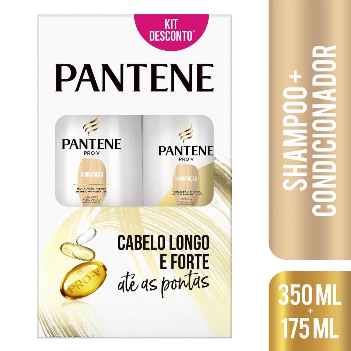 Kit Pantene Hidratação Shampoo com 350ml + Condicionador com 175ml Menor preço em Kit Pantene Hidratação Shampoo com 350ml + Condicionador com 175ml