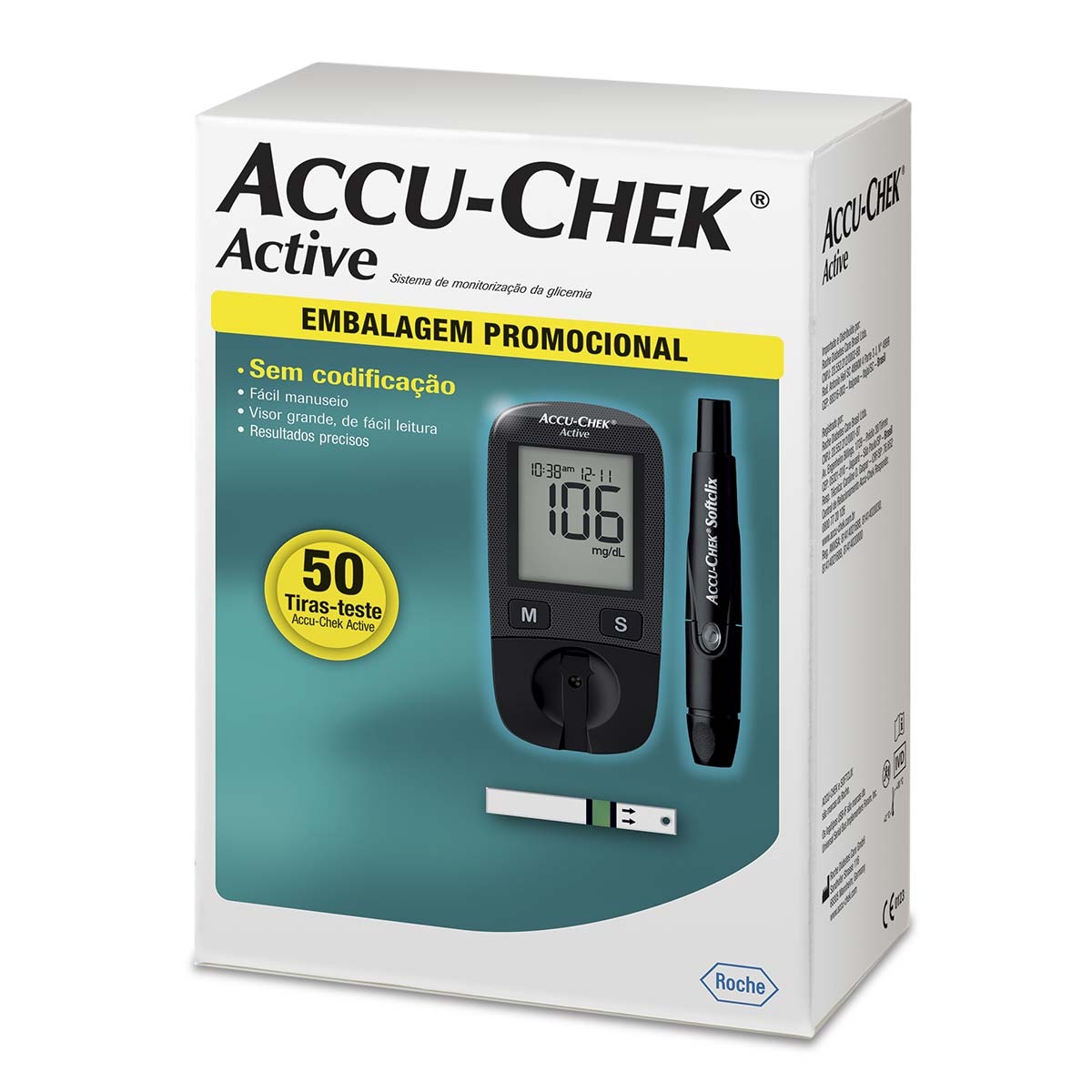 Kit para Controle de Glicemia Accu Chek Active + 50 Tiras