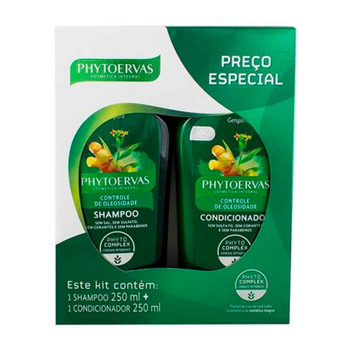 Kit Shampoo + Condicionador Phytoervas Controle de Oleosidade com 250ml cada Menor preço em Kit Shampoo + Condicionador Phytoervas Controle de Oleosidade com 250ml cada