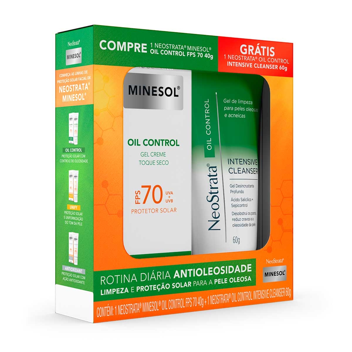 Kit Protetor Solar Neostrata Minesol Oil Control FPS 70 com 40g + Gel de Limpeza Intensive Cleanser com 60g Menor preço em Kit Protetor Solar Neostrata Minesol Oil Control FPS 70 com 40g + Gel de Limpeza Intensive Cleanser com 60g