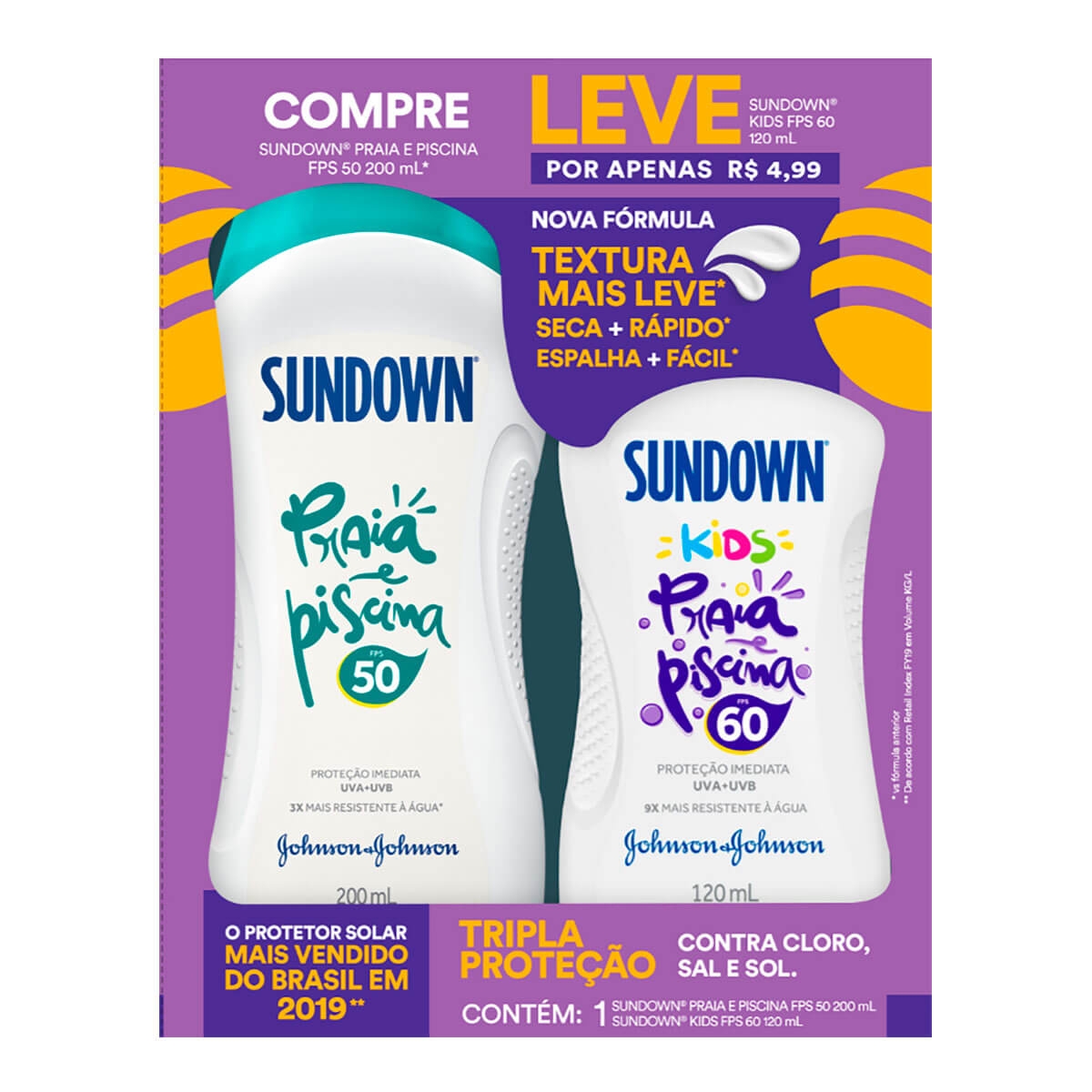 Kit Protetor Solar Sundown Praia e Piscina com 1 Protetor Adulto FPS 50 de 200ml + 1 Protetor Infantil Kids FPS 60 de 120ml Menor preço em Kit Protetor Solar Sundown Praia e Piscina com 1 Protetor Adulto FPS 50 de 200ml + 1 Protetor Infantil Kids FPS 60 de 120ml