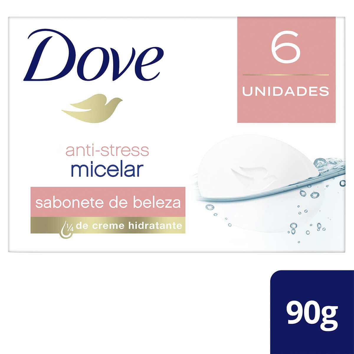 Kit Sabonete em Barra Dove Anti-Stress Micelar com 6 unidades de 90g cada Menor preço em Kit Sabonete em Barra Dove Anti-Stress Micelar com 6 unidades de 90g cada