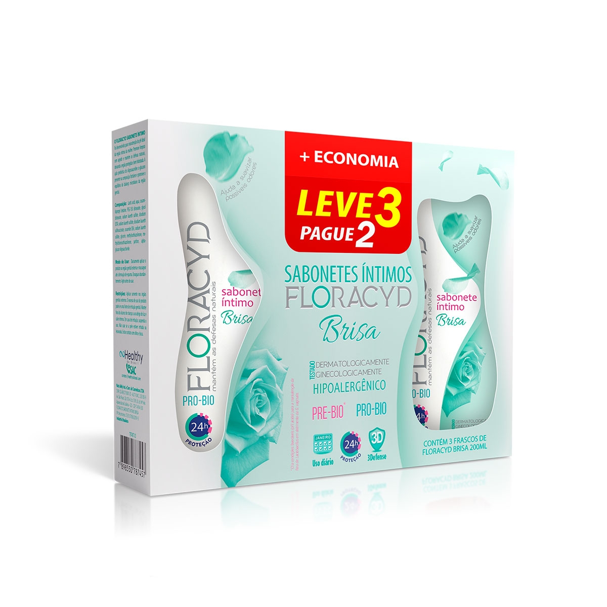 Kit Sabonete Líquido Íntimo Floracyd Brisa com 3 unidades Menor preço em Kit Sabonete Líquido Íntimo Floracyd Brisa com 3 unidades