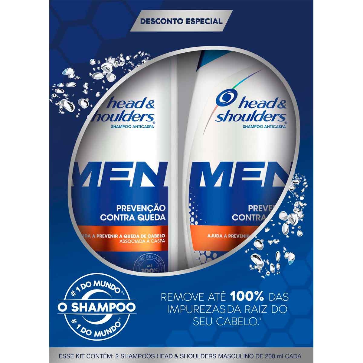 Kit Shampoo Head & Shoulders Men Prevenção Contra Queda 2 Unidades de 200ml cada