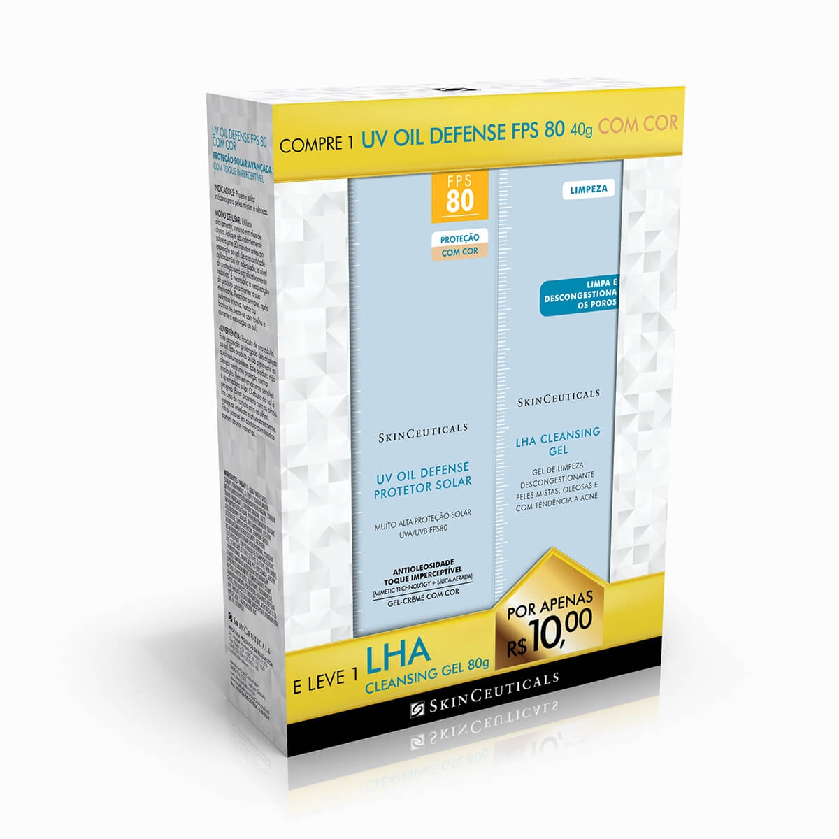 Kit SkinCeuticals Protetor Solar UV Oil Defense + Gel de Limpeza LHA Cleansing Menor preço em Kit SkinCeuticals Protetor Solar UV Oil Defense + Gel de Limpeza LHA Cleansing