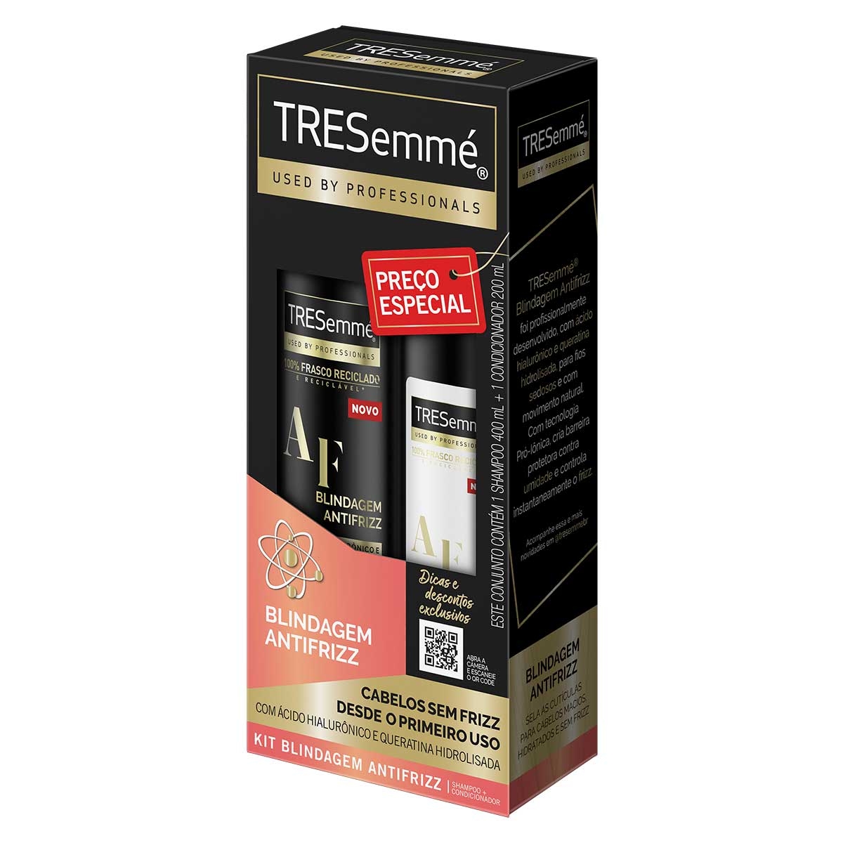 Kit TRESemmé Blindagem Antifrizz Shampoo com 400ml + Condicionador com 200ml Menor preço em Kit TRESemmé Blindagem Antifrizz Shampoo com 400ml + Condicionador com 200ml
