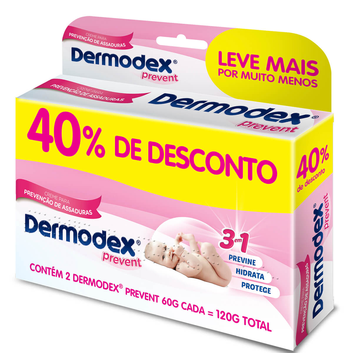 Kit Dermodex Prevent Creme para Prevenção de Assaduras com 2 unidades Menor preço em Kit Dermodex Prevent Creme para Prevenção de Assaduras com 2 unidades