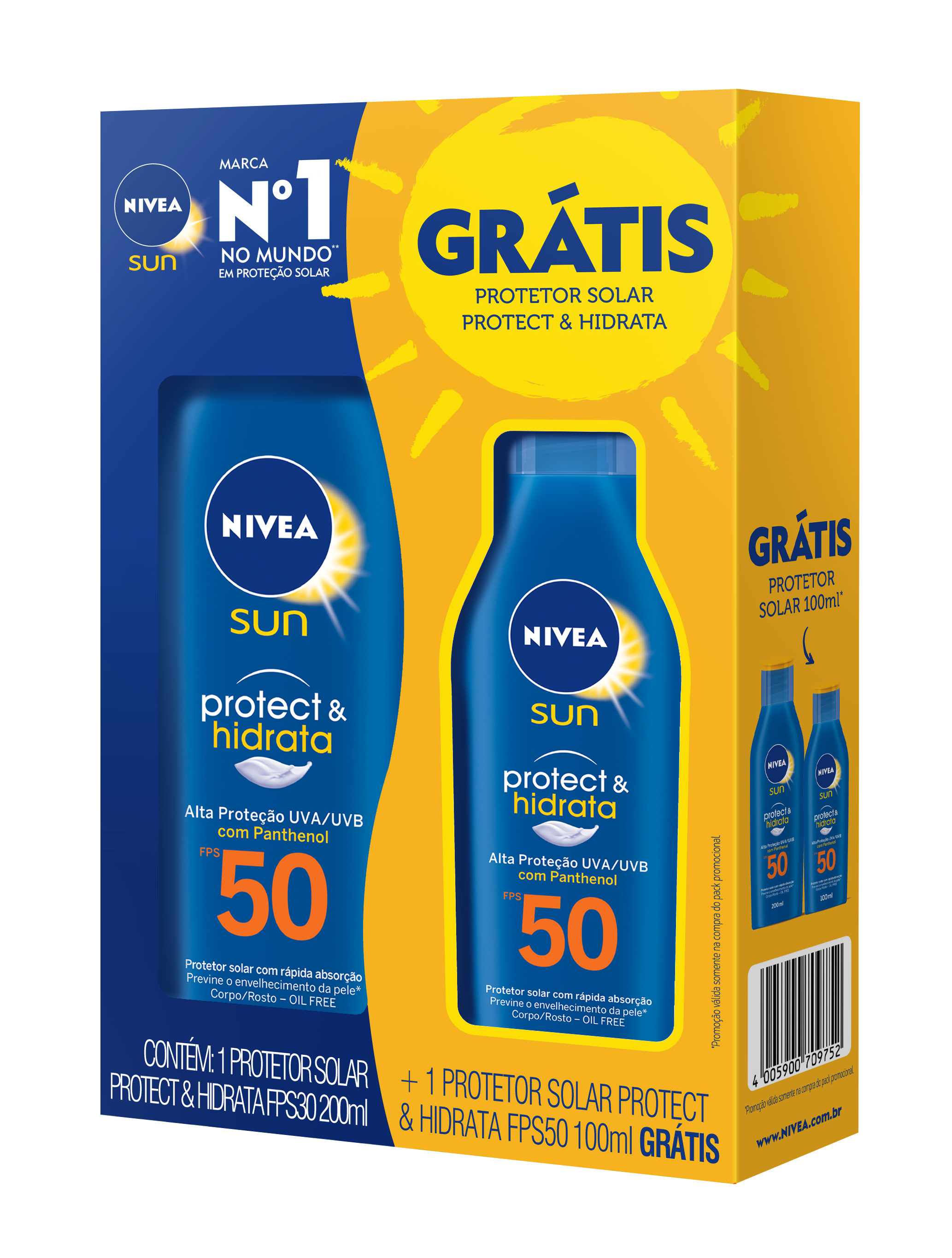 Kit Nivea Sun Protect & Hidrata Protetor Solar Corporal FPS 50 com 200ml + 100ml Menor preço em Kit Nivea Sun Protect & Hidrata Protetor Solar Corporal FPS 50 com 200ml + 100ml
