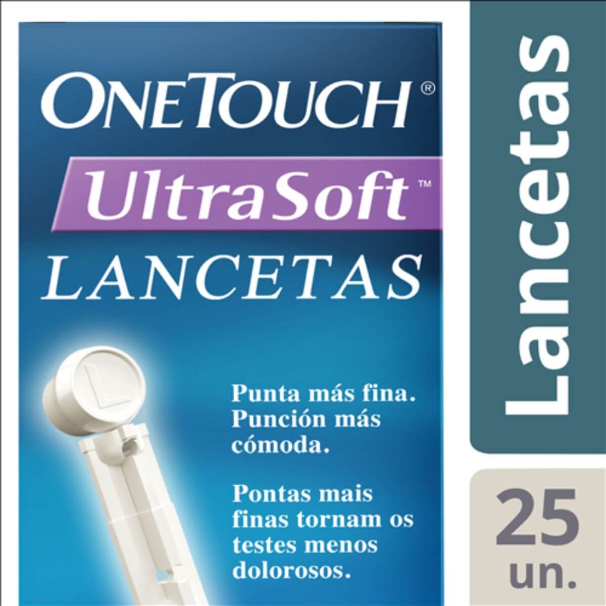 Lancetas para Controle de Glicemia Onetouch Ultra Soft 25 unidades