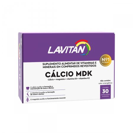 Lavitan Cálcio MDK Suplemento Alimentar com 30 comprimidos