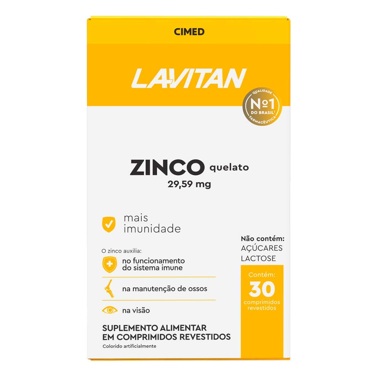 Suplemento Alimentar Lavitan Zinco 29,59mg com 30 Comprimidos