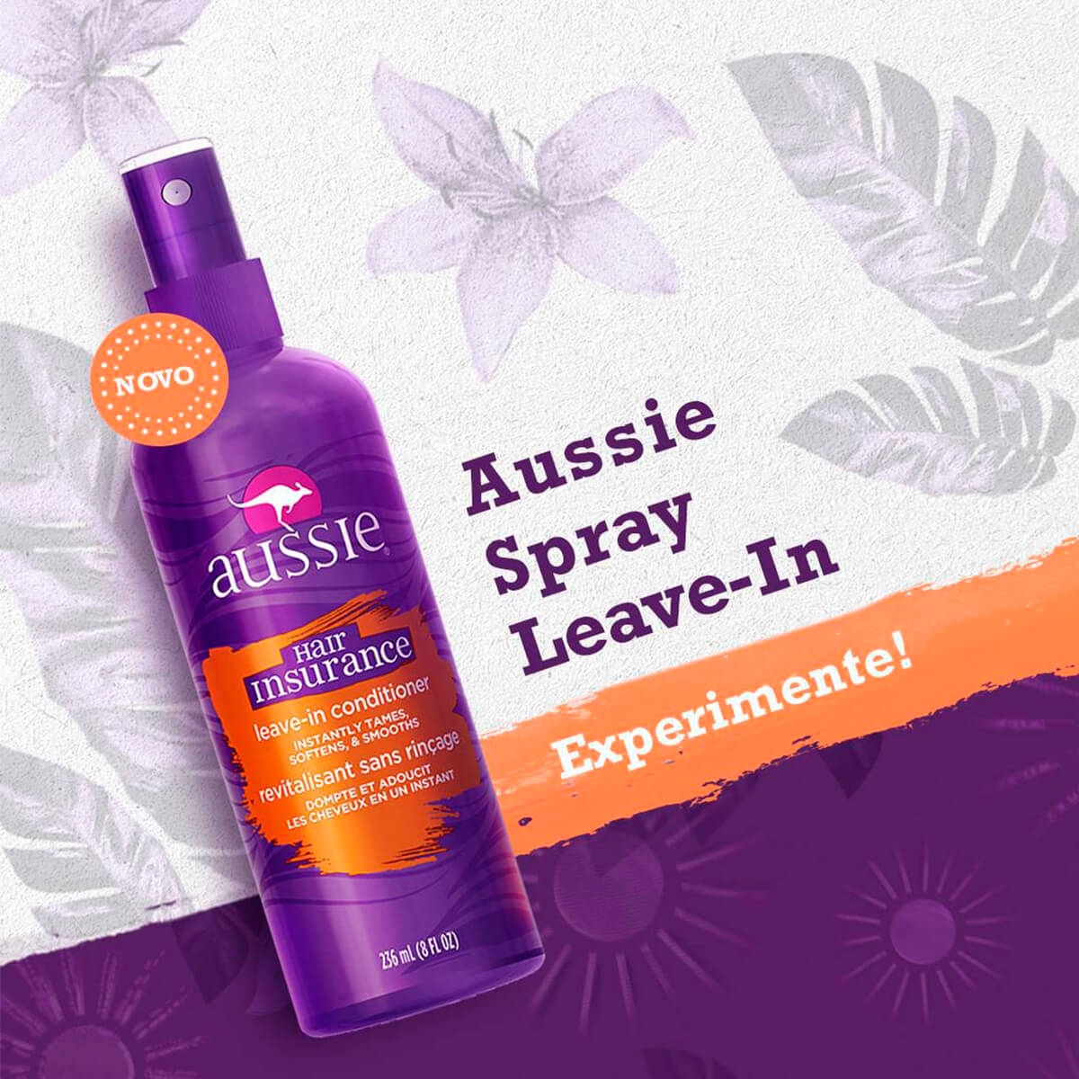 Leavein Condicionador Aussie Hair Insurance Spray em oferta Droga Raia