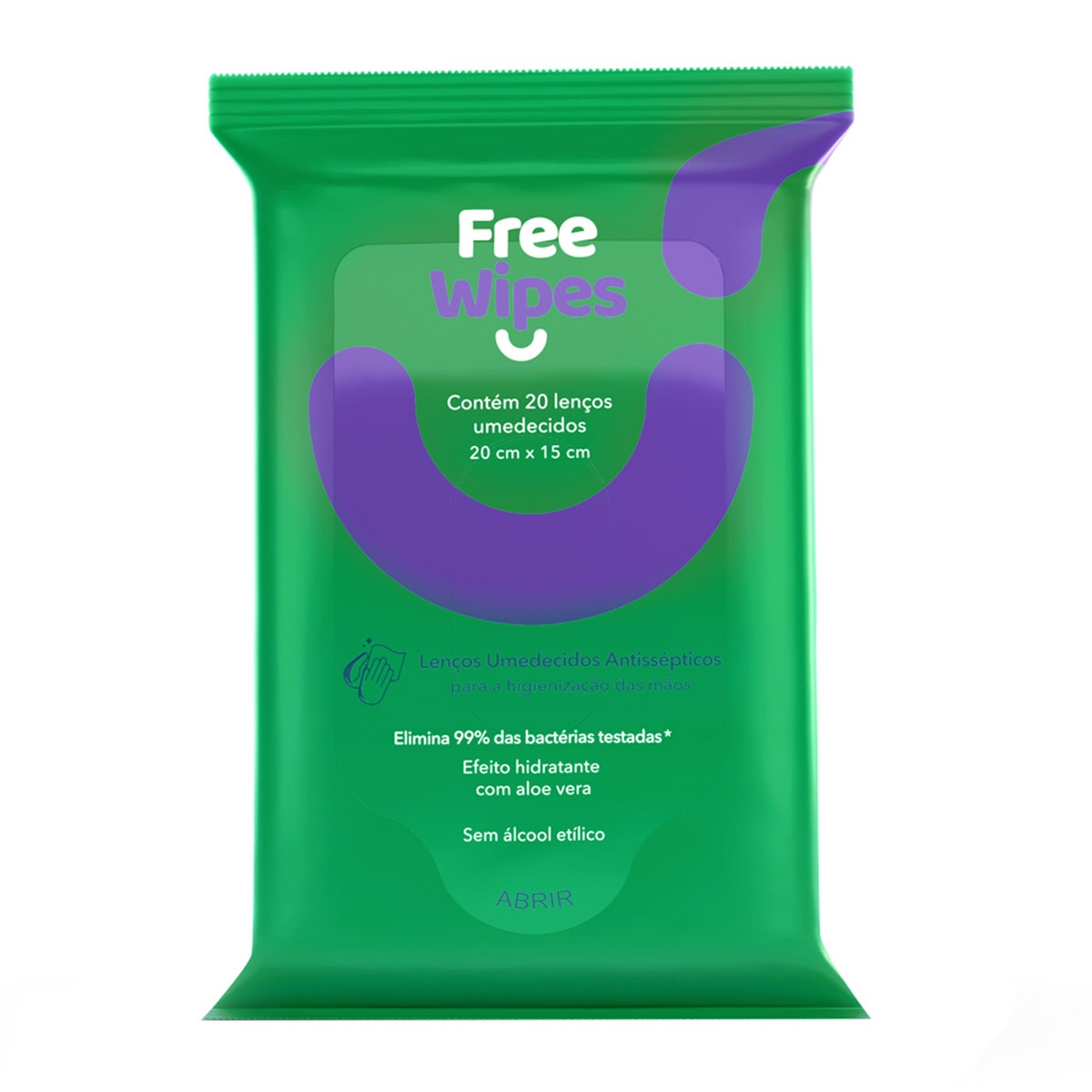 Lenço Umedecido Antisséptico Free Wipes com 20 unidades Menor preço em Lenço Umedecido Antisséptico Free Wipes com 20 unidades