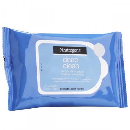 Lenço Demaquilante Neutrogena Deep Clean com 7 unidades