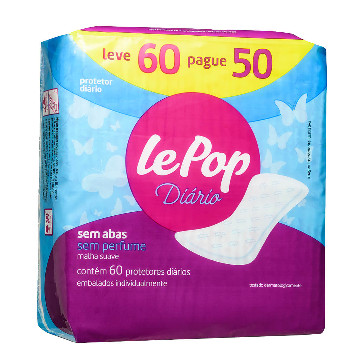 Protetor Diário Lepop Sem Perfume Leve 60 Pague 50