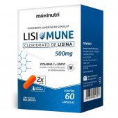 Lisimune Lisina 500mg + Vitamina C + Zinco Maxinutri 60 cápsulas
