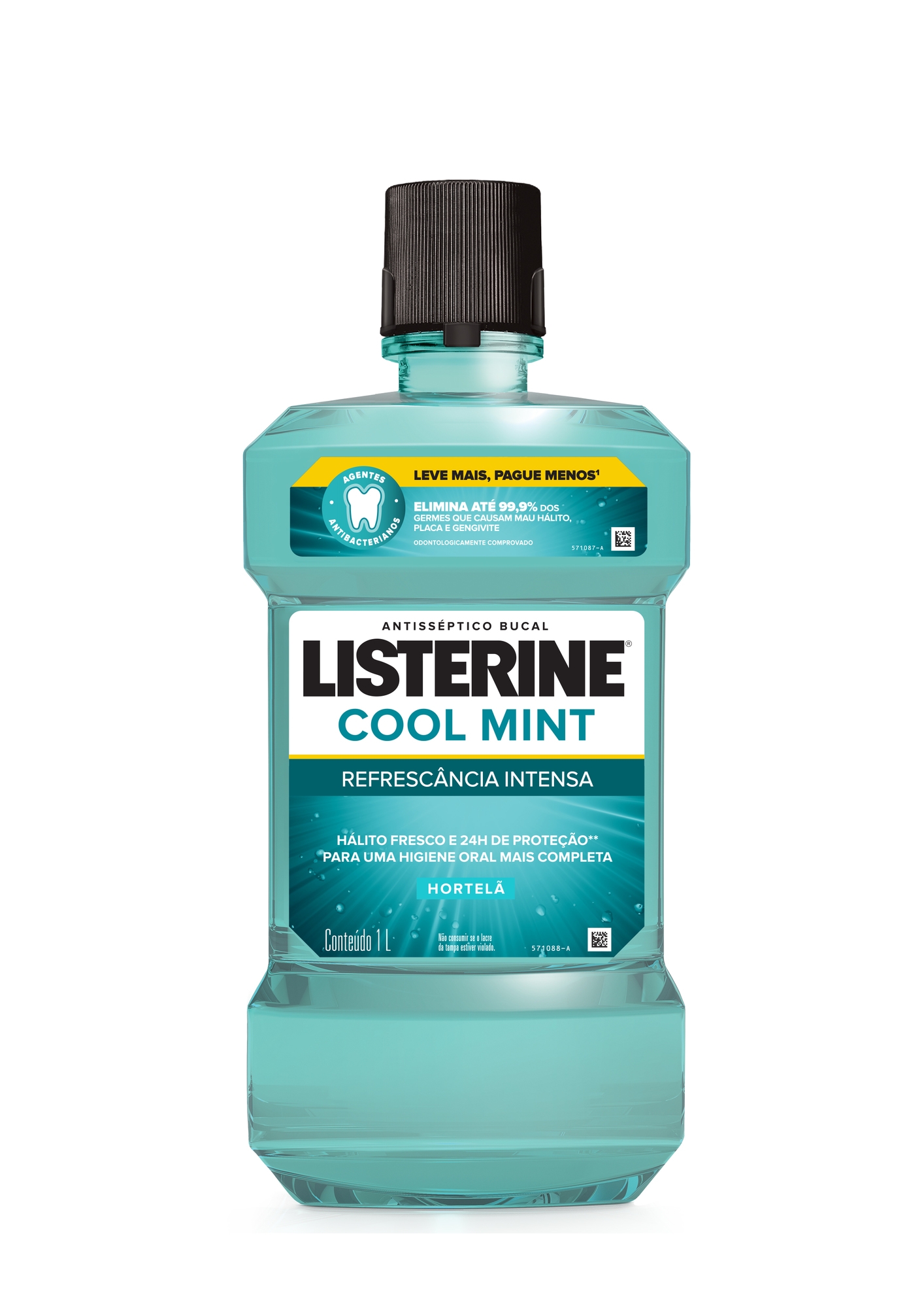 Antisséptico Bucal Listerine Cool Mint Refrescância Intensa sem Álcool 1L