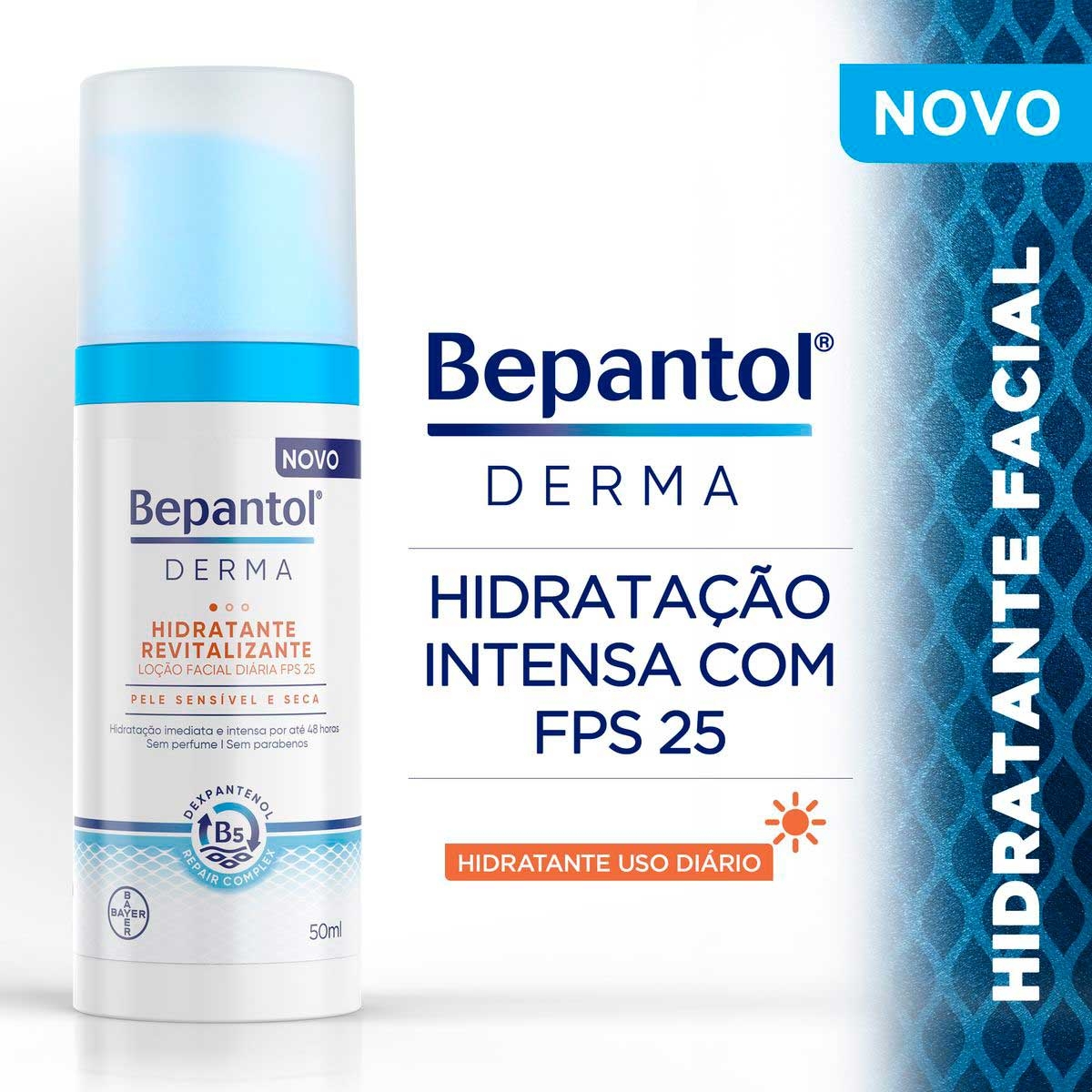 Loção Facial Diária Bepantol Derma FPS 25 50ml: Preço online | Droga Raia