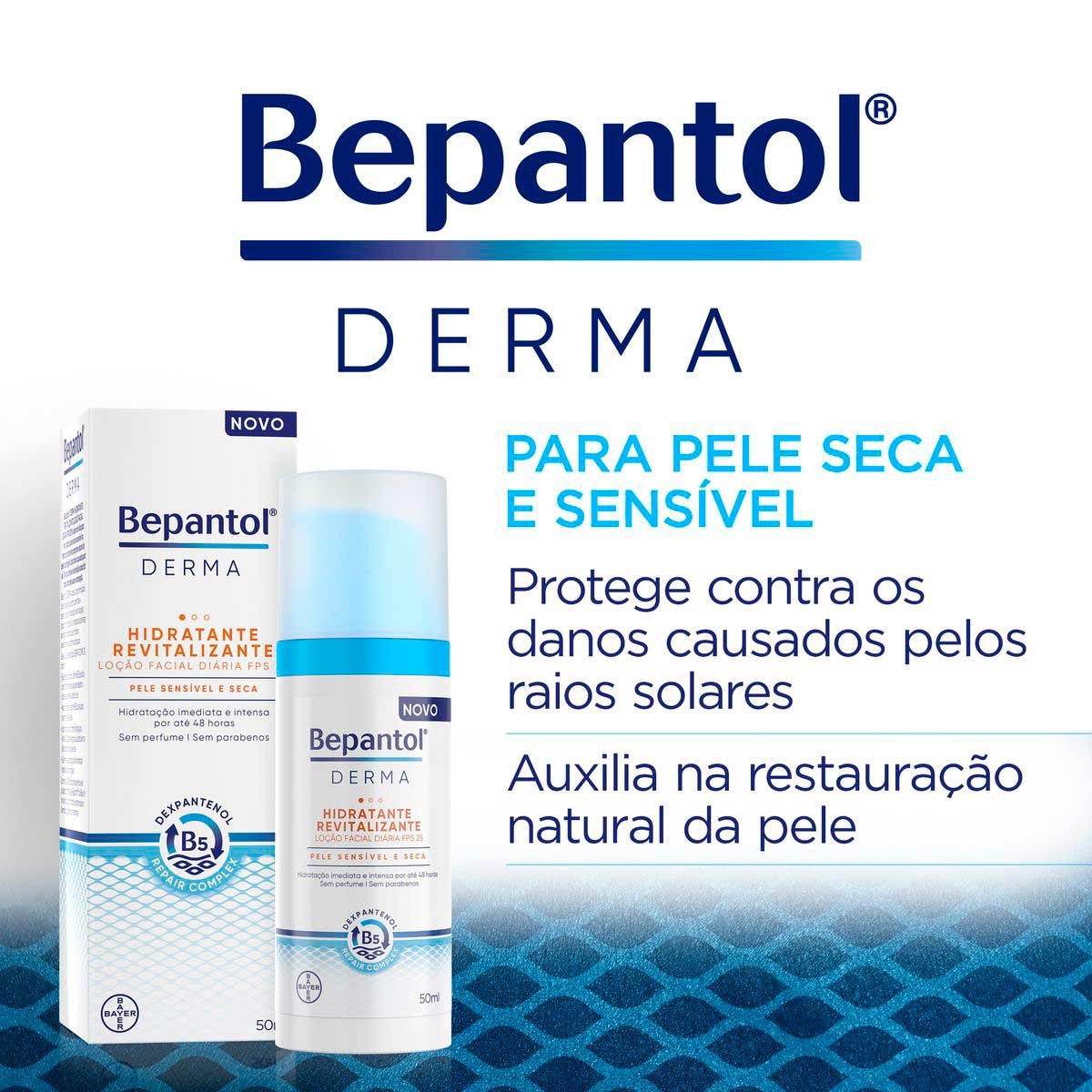 Loção Facial Diária Bepantol Derma FPS 25 50ml: Preço online | Droga Raia