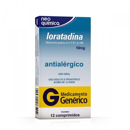 Loratadina 10mg 12 comprimidos Neo Química Genérico com menor preço | Droga  Raia