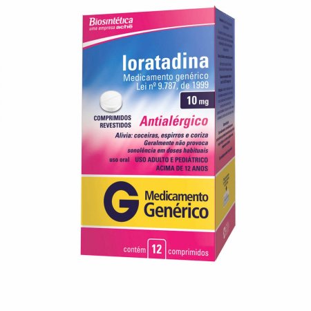 Loratadina 10mg Aché Biosintética com 12 comprimidos
