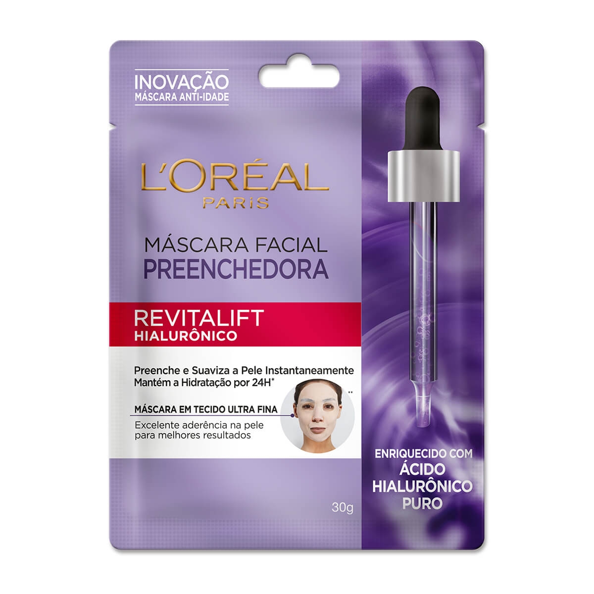 Máscara Facial Anti-Idade Preenchedora L'Oreal Revitalift Hialurônico com 30g Menor preço em Máscara Facial Anti-Idade Preenchedora L'Oreal Revitalift Hialurônico com 30g
