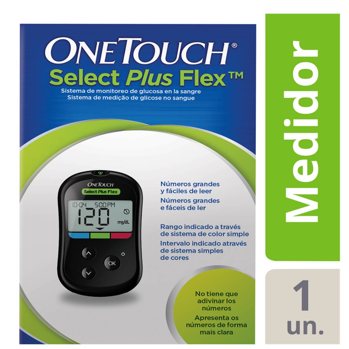 Medidor de Glicemia OneTouch Select Plus Flex com 1 unidade Menor preço em Medidor de Glicemia OneTouch Select Plus Flex com 1 unidade